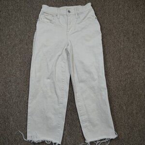 MADEWELL Jeans Women's 25P White Perfect Vintage Wide Leg Crop Stretch Denim